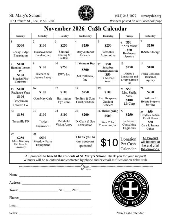 Cash Calendar 📆 💵